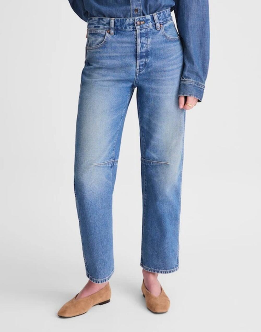 Madewell The Darted Barrel-Leg Jean in Retro Bright Wash Size 29